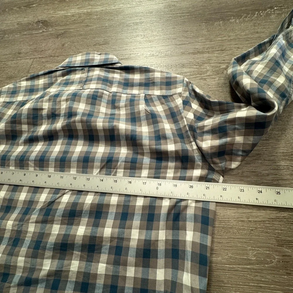 Banana Republic Shirt Mens S‎ Blue Cotton Gingham Button Down Preppy Work Office